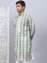 Tie-dye Embroidered & Sequin Kurtas-KO-5093Green